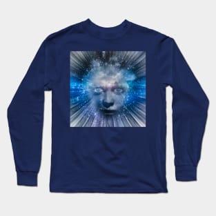 Face in light rays and stars Long Sleeve T-Shirt